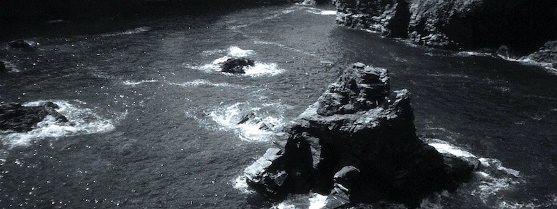 aerial view of Cornish sea